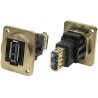 RS PRO Straight Panel Female/Female 2 Port USB Type A to A USB Connector USB 3.0 175-0148