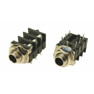 RS PRO Jack Connector 6.35 mm PCB Mount Female 3 Way Stereo 175-0155