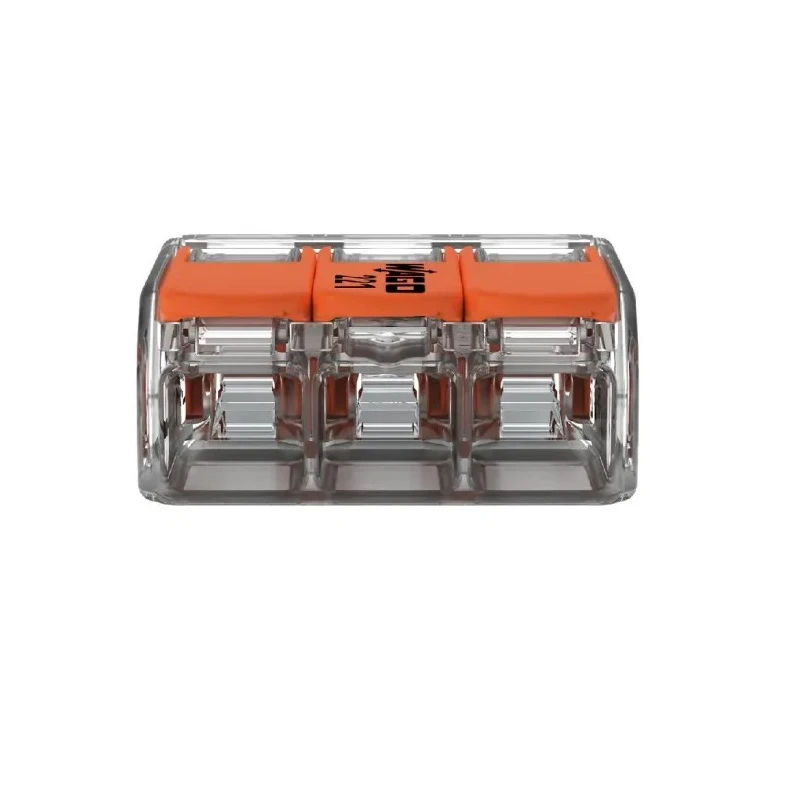 WAGO 221 Series Lever Connector 3-Way 10AWG 20AWG Wire 41A Cage Clamp 221-613