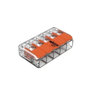 WAGO 221 Series Lever Connector 5-Way Terminal Block 450V 41A Cage Clamp 221-615