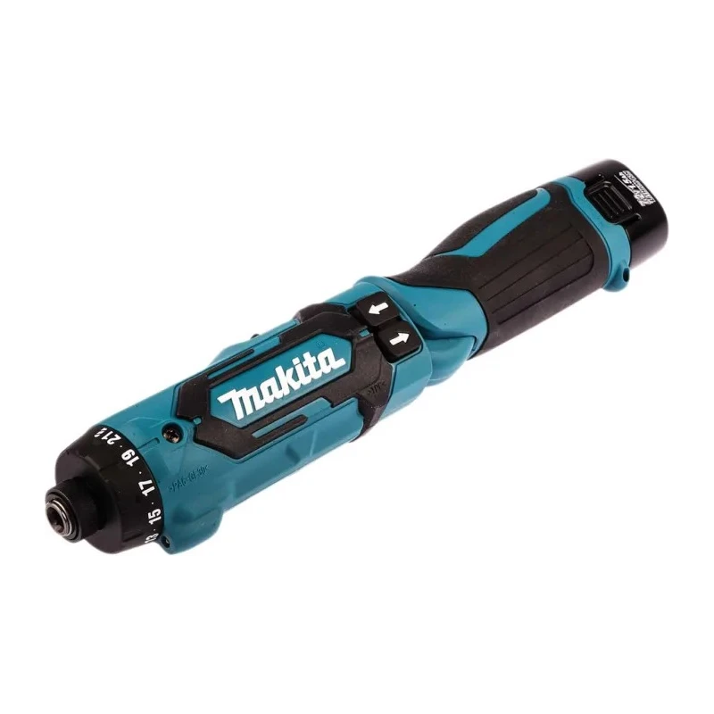 Makita 7.2 V Cordless Screwdriver, 5.6 Nm Torque, 650 rpm Speed, Brushed Motor, Hexagon Drive DF012DSE