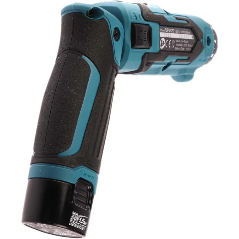 Makita 7.2 V Cordless Screwdriver, 5.6 Nm Torque, 650 rpm Speed, Brushed Motor, Hexagon Drive DF012DSE