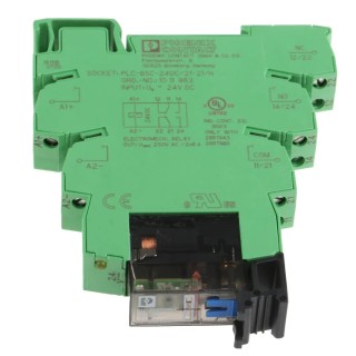 Phoenix Contact Electromechanical Interface Relay DIN Rail Mount 24V DC Coil DPDT 18mA 2910507