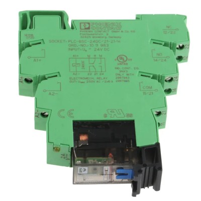 Phoenix Contact Electromechanical Interface Relay DIN Rail Mount 24V DC Coil DPDT 18mA 2910507