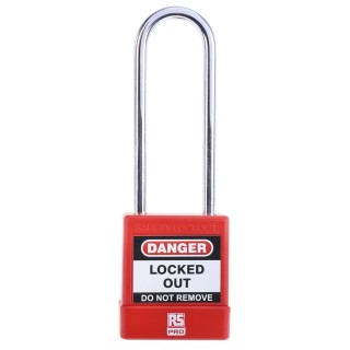 RS PRO Red 1-Lock Safety Lockout Padlock ABS Steel Shackle Diameter 5 mm Shackle Length 46 mm 175-1181