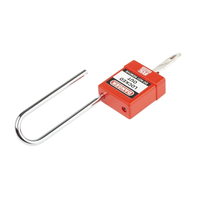 RS PRO Red 1-Lock Safety Lockout Padlock ABS Steel Shackle Diameter 5 mm Shackle Length 46 mm 175-1181