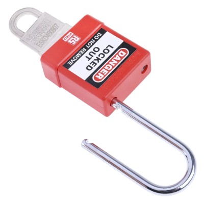 RS PRO Red 1-Lock Safety Lockout Padlock with ABS Body, Steel Shackle 5 mm 175-1180