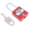 RS PRO Red 1-Lock Safety Lockout Padlock with ABS Body, Steel Shackle 5 mm 175-1180