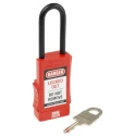 RS PRO Red 1-Lock Safety Lockout Padlock Polyvinyl Chloride ABS Steel Shackle Diameter 6mm Shackle Length 60mm 175-1186