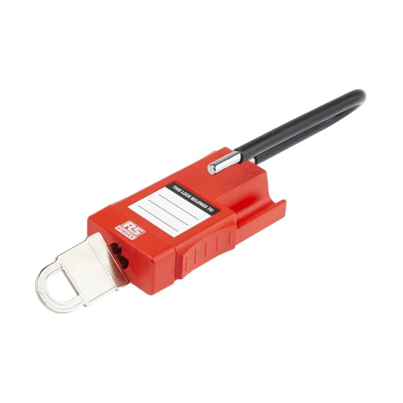 RS PRO Red 1-Lock Safety Lockout Padlock Polyvinyl Chloride ABS Steel Shackle Diameter 6mm Shackle Length 60mm 175-1186