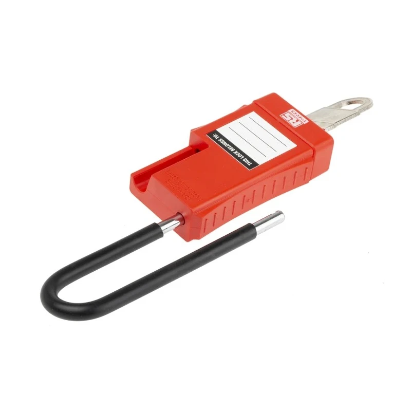 RS PRO Red 1-Lock Safety Lockout Padlock Polyvinyl Chloride ABS Steel Shackle Diameter 6mm Shackle Length 60mm 175-1186