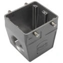 HARTING Han B Range Heavy Duty Power Connector Hood 2 Lever Cable Mount, Die Cast Aluminium, IP65, Thread Size 19300320529