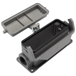 HARTING Han B Range Heavy Duty Power Connector Housing Die Cast Aluminium Surface Mount IP65 1 Lever 24B 19300241296