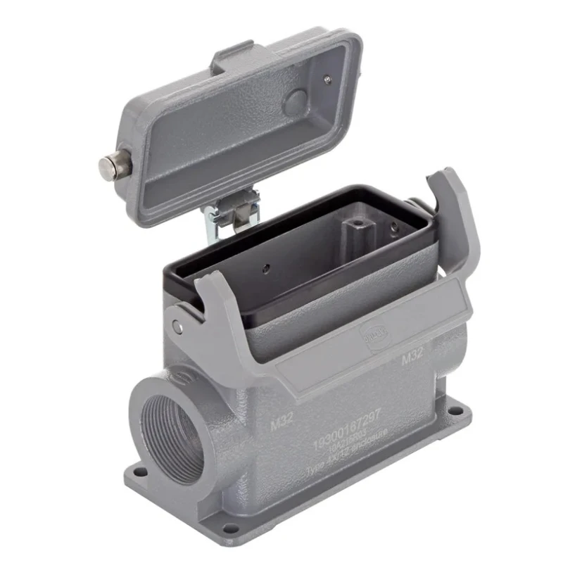HARTING Han B Range Heavy Duty Power Connector Housing Surface Mount Die Cast Aluminium IP65 1 Lever 16B 19300167297