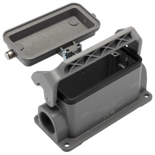 HARTING Han B Range Heavy Duty Power Connector Housing Base Surface Mount Die Cast Aluminium IP65 16B 1 Lever 19300162296