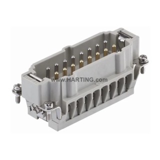 Harting Heavy Duty Power Connector Insert 16A Han E Series Male 16 Contacts 09330162691