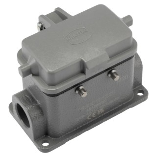 HARTING Han B Range Heavy Duty Power Connector Housing Plastic Cover, Surface Mount, Die Cast Aluminium Body 19300101225
