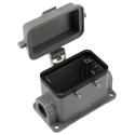 HARTING Han B Range Heavy Duty Power Connector Housing Plastic Cover, Surface Mount, Die Cast Aluminium Body 19300101225
