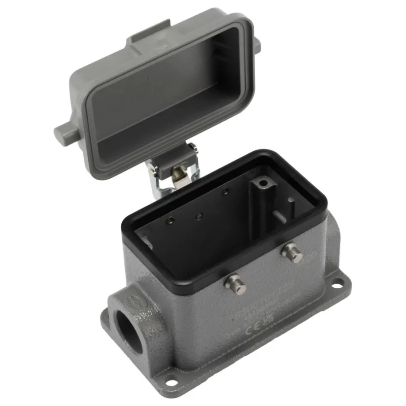 HARTING Han B Range Heavy Duty Power Connector Housing Plastic Cover, Surface Mount, Die Cast Aluminium Body 19300101225
