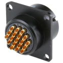 ITT Cannon Industrial Circular Connector Panel Mount Miniature Aluminum Alloy Housing 19 Contacts 7.5A 50V KPTC2E14-19P-F-MA