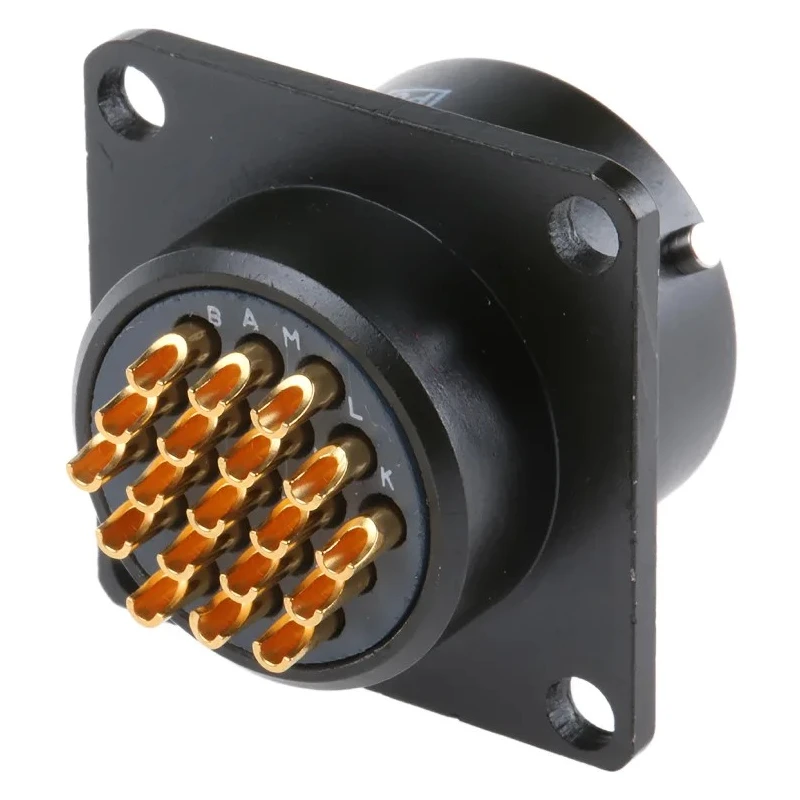ITT Cannon Industrial Circular Connector Panel Mount Miniature Aluminum Alloy Housing 19 Contacts 7.5A 50V KPTC2E14-19P-F-MA