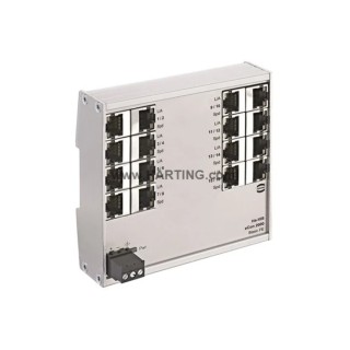 HARTING DIN Rail Industrial Hub 16 RJ45 Ports 100Mbps Transmission 48 V dc Ha-VIS eCon 2000 Series 24020160000