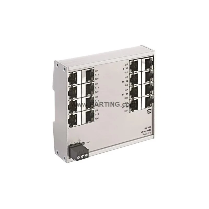 HARTING DIN Rail Industrial Hub 16 RJ45 Ports 100Mbps Transmission 48 V dc Ha-VIS eCon 2000 Series 24020160000