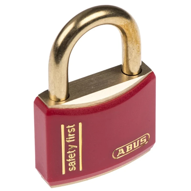 ABUS Keyed Brass Safety Padlock Weatherproof, 6 mm Shackle Diameter, 23 mm Shackle Length, 40 mm T84MB/40 ROUGE SAFETY FIRST