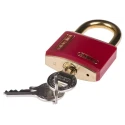ABUS Keyed Brass Safety Padlock Weatherproof, 6 mm Shackle Diameter, 23 mm Shackle Length, 40 mm T84MB/40 ROUGE SAFETY FIRST