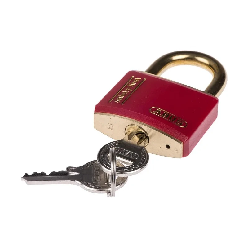 ABUS Keyed Brass Safety Padlock Weatherproof, 6 mm Shackle Diameter, 23 mm Shackle Length, 40 mm T84MB/40 ROUGE SAFETY FIRST