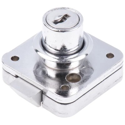 Euro-Locks a Lowe & Fletcher group Company Slam Lock Chrome Finish, 21.1 mm Panel-to-Tongue, Key Unlock 5883502