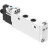 Festo Pneumatic Solenoid Valve 5/2, Manifold Mount, G 1/8 Port, 24V DC, 1W Power, Aluminium Alloy VUVG-L14-M52-MT-G18-1R8L