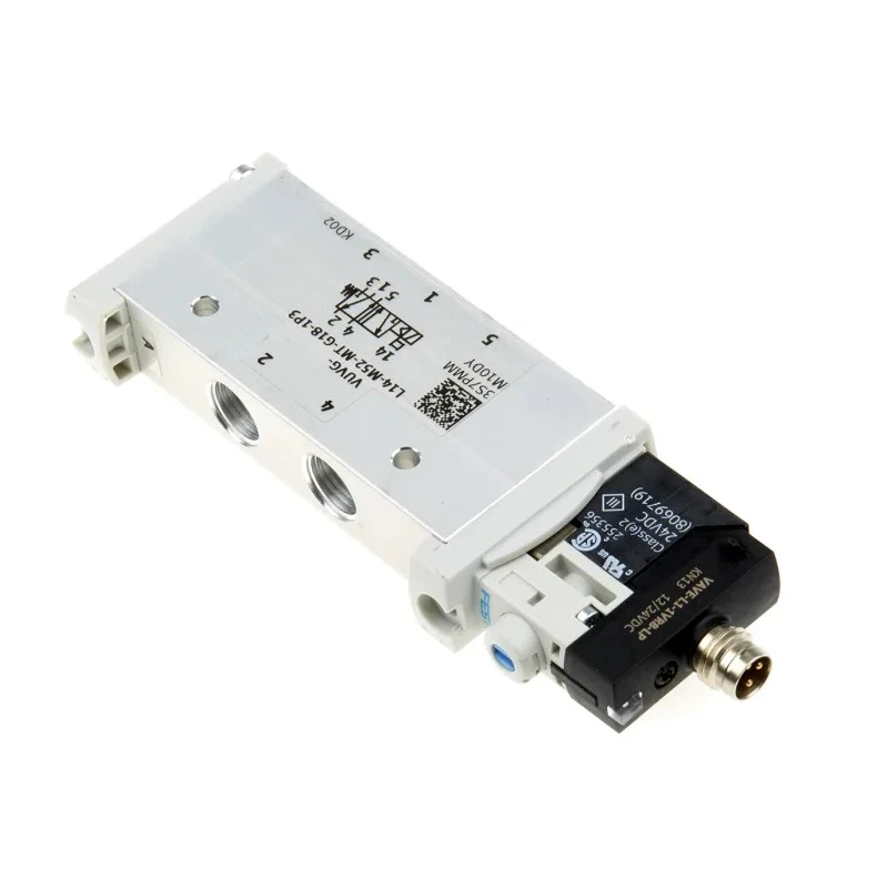 Festo Pneumatic Solenoid Valve 5/2, Manifold Mount, G 1/8 Port, 24V DC, 1W Power, Aluminium Alloy VUVG-L14-M52-MT-G18-1R8L