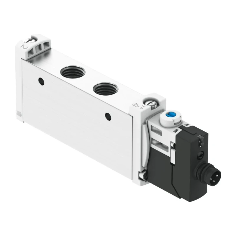 Festo Pneumatic Solenoid Valve 5/2, Manifold Mount, G 1/8 Port, 24V DC, 1W Power, Aluminium Alloy VUVG-L14-M52-MT-G18-1R8L