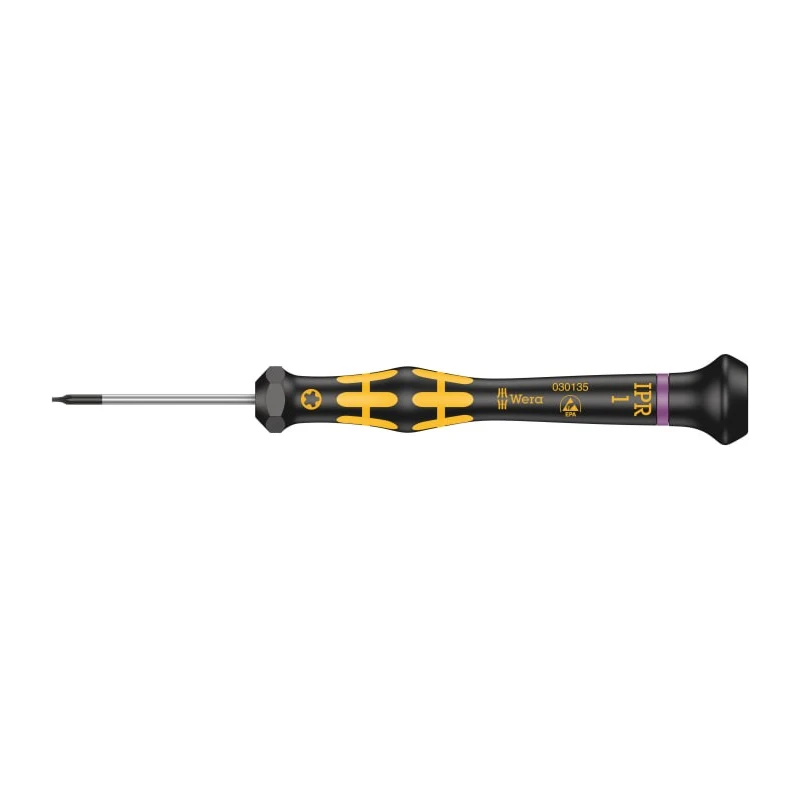 Wera Torx Precision Screwdriver, 1 IPR Tip, 40 mm Blade, 137 mm Overall 05030135001