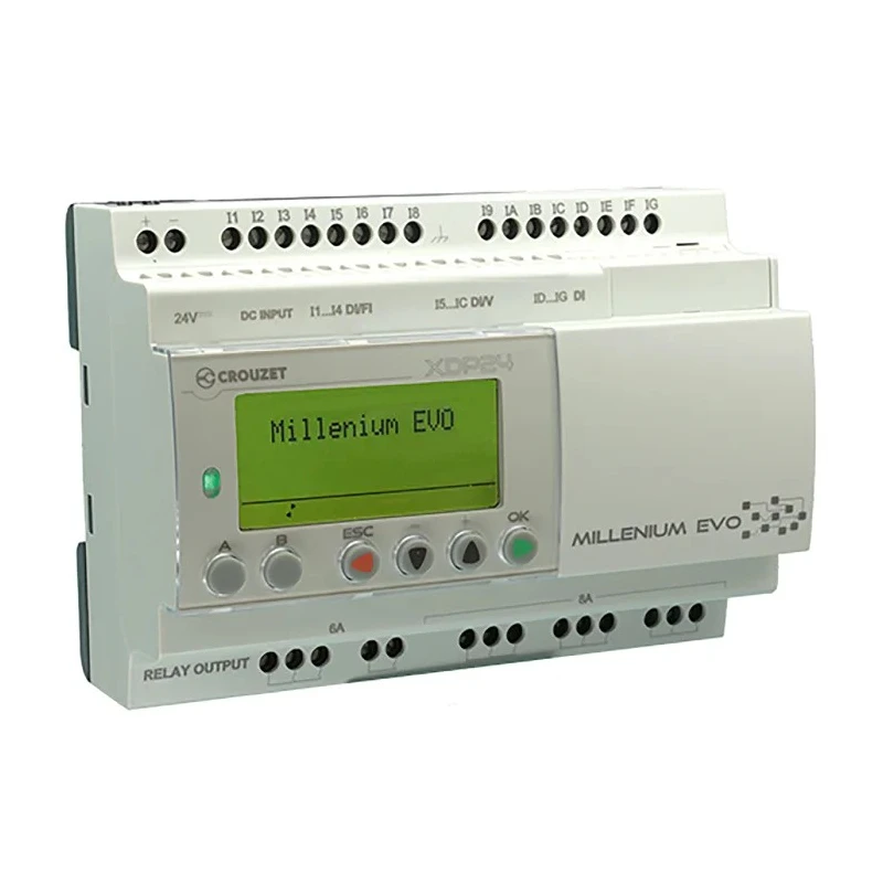 Crouzet Millenium Evo Series PLC CPU, 16 Digital Inputs, 8 Relay Outputs, RS485 Communication, Battery Backup 88975101