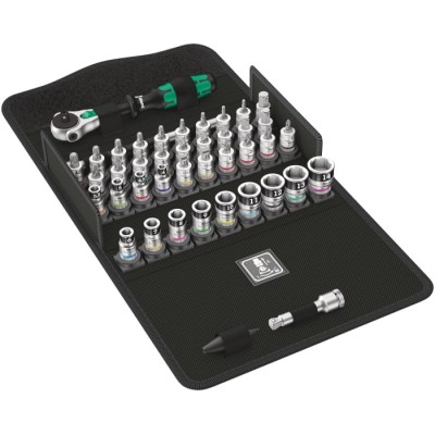 Wera 42-Piece 1/4 in Bit Socket Set Square Drive Socket Sizes 2-14 mm 05003755001