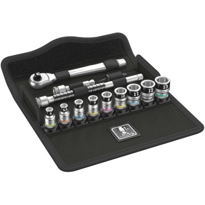 Wera 13-Piece 1/4 in Hexagon Socket Set Metal Drive Type Square 05003756001