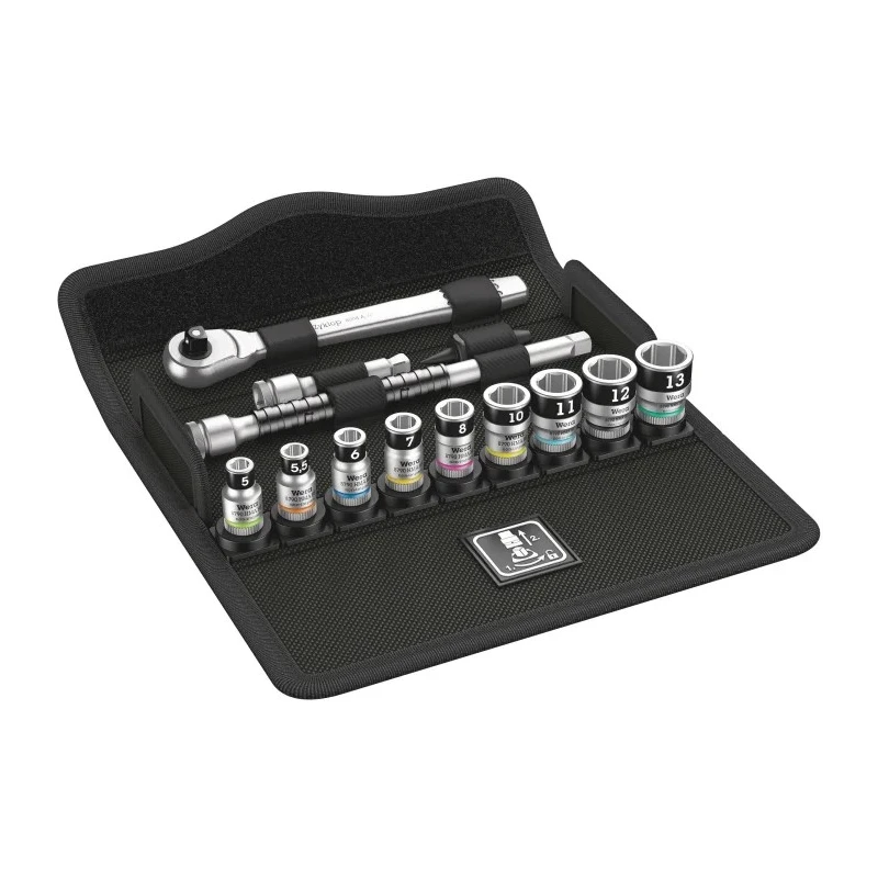 Wera 13-Piece 1/4 in Hexagon Socket Set Metal Drive Type Square 05003756001