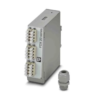 Phoenix Contact Fibre Optic Patch Panel 12 Port LC Multimode Duplex 130mm Height 40mm Width 1019708
