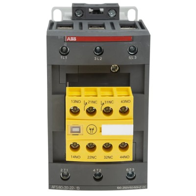 ABB Jokab Safety Contactor 3-Pole 125 A 45 kW, 100-250V AC/DC Coil, 3 NO Auxiliary Contacts 1SBL397082R1322 AFS80-30-22-13