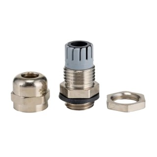 Alpha Wire FIT Wire Management Series Metallic Metal Cable Gland, M12 Thread, 3 mm to 6.5 mm Cable Diameter MES12 NC080