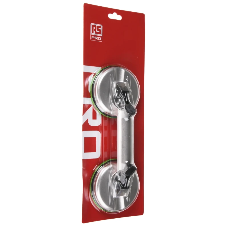 RS PRO 2 cup Suction Lifter 80 kg, Plastic and Aluminium Body, 115 mm Cup Diameter, 325 mm Length 285-355