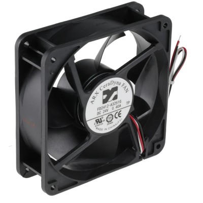 ARX CeraDyna Series Axial Fan 24V DC 7.2W 2800 RPM 227.7 m³/h Air Flow IP20 120x120x38 mm 