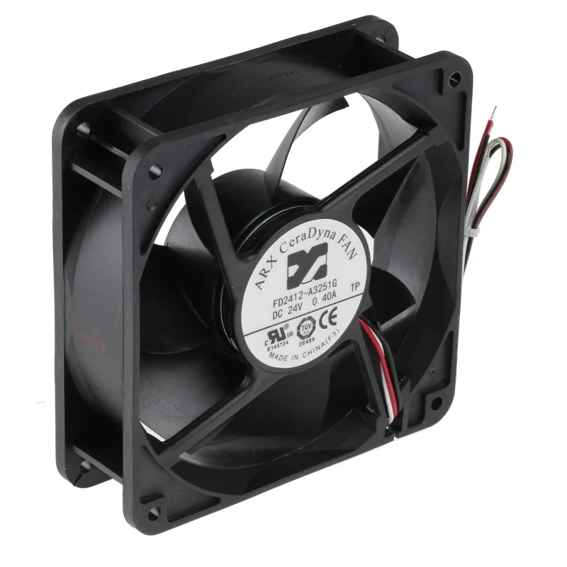 ARX CeraDyna Series Axial Fan 24V DC 7.2W 2800 RPM 227.7 m³/h Air Flow IP20 120x120x38 mm 