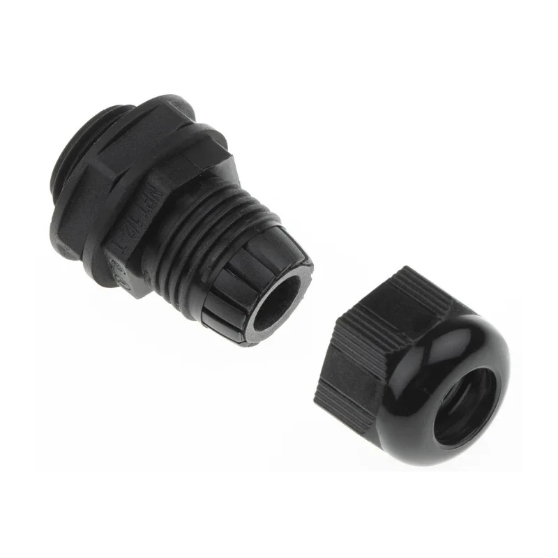 Alpha Wire FIT Wire Management Series Black Polyamide 6 Cable Gland, 1/2 in NPT Thread, 6 mm min. 12 mm max., IP68 
