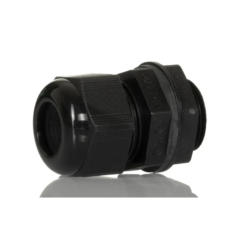 Alpha Wire FIT Wire Management Series Black Polyamide 6 Cable Gland, 1/2 in NPT Thread, 10 mm Min., 16 mm Max., IP68, 