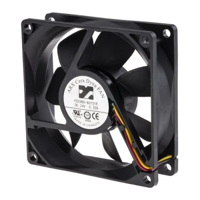 ARX CeraDyna Series Axial Fan 24V DC 3.84W 160mA Max 3200rpm 69m³/h IP20 80 mm x 80 mm x 25.4 mm 