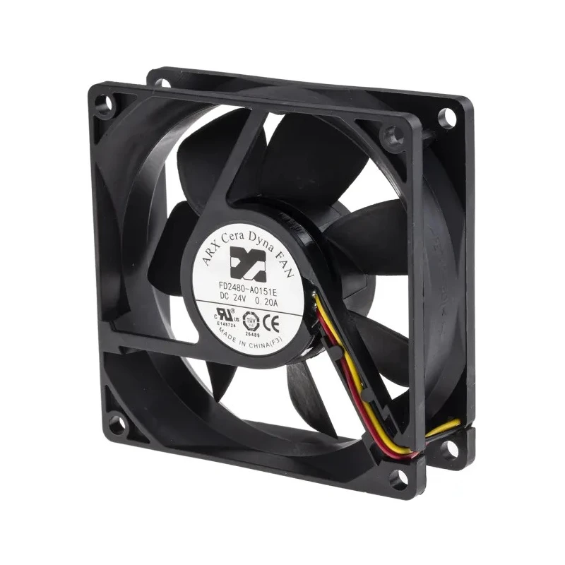 ARX CeraDyna Series Axial Fan 24V DC 3.84W 160mA Max 3200rpm 69m³/h IP20 80 mm x 80 mm x 25.4 mm 