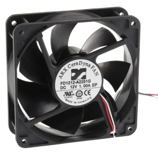 ARX CeraDyna Series Axial Fan 12V DC 10.8W 900mA Max Air Flow 290.3m³/h IP20 120x120x38mm 